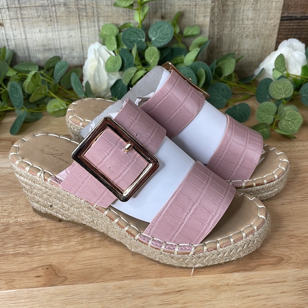 Vintage Havana Pink Wedge Sandal 5.5M - Picture 6 of 6